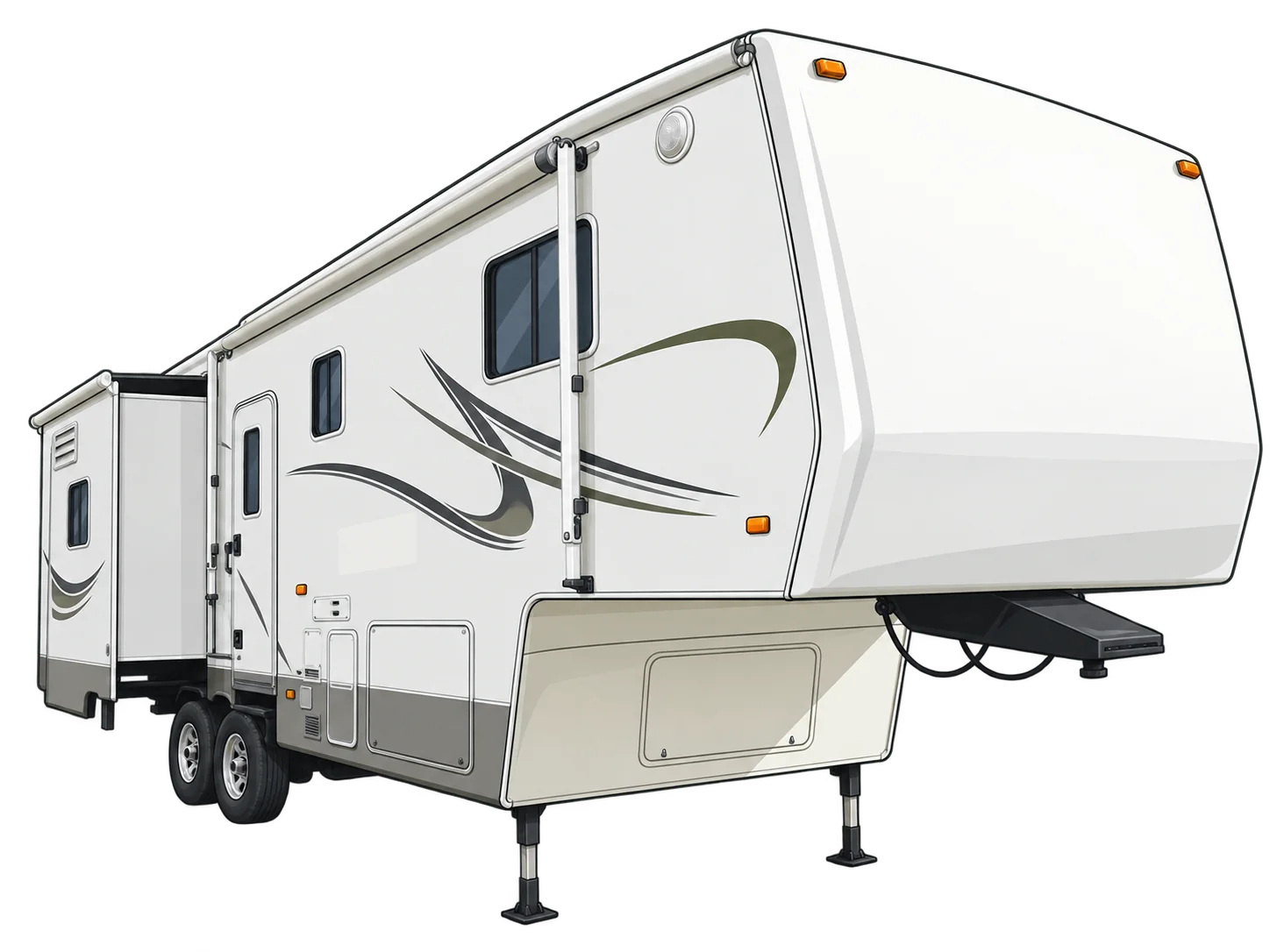 Illustrated SunnyBrook Titan LX 31BWKS fifth-wheel RV